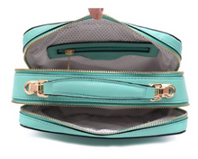 Load image into Gallery viewer, Twila Aqua Vegan Leather Handbag
