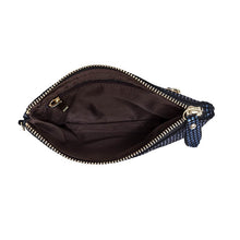 Load image into Gallery viewer, Zilya Navy Genuine Leather Clutch
