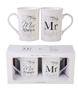Mr & Mrs 25th Anniversary Mugs