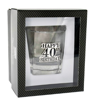 Happy 40th Scotch Glass